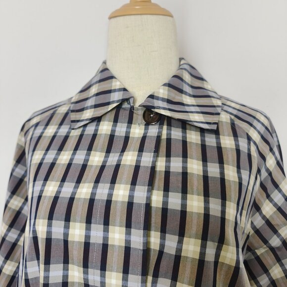 THE ROW Tavishina Checked Silk And Cotton-blend Poplin Coat In Neutrals - Picture 6 of 14